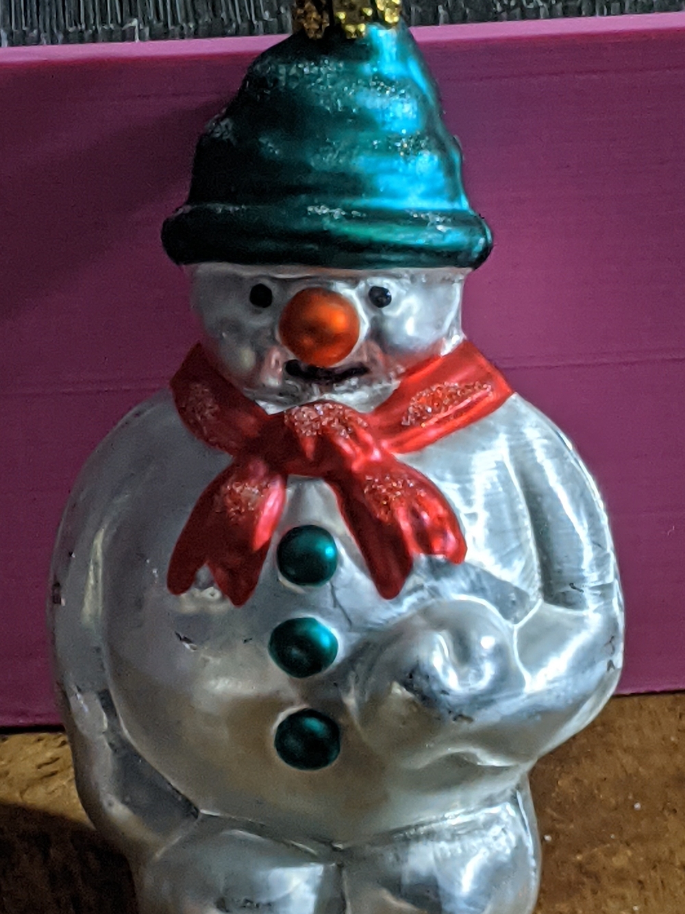 Vintage Blown Glass Snowman Ornament